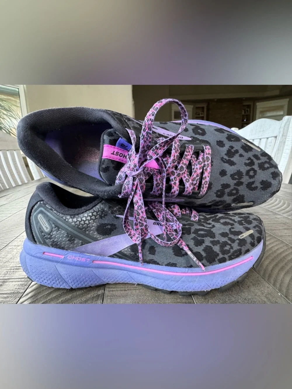 Brooks Ghost 14 - Electric Cheetah Running Shoes Women’s Size 7 (Medium B) - Picture 5 of 12